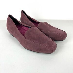Munro Diedre Suede Slip On Loafer Burgundy Women's Comfort Shoes Size 7 W